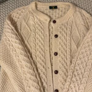Tivoli Hand-knit Aran Cardigan 100% Wool #Grandpacore #Cottagecore